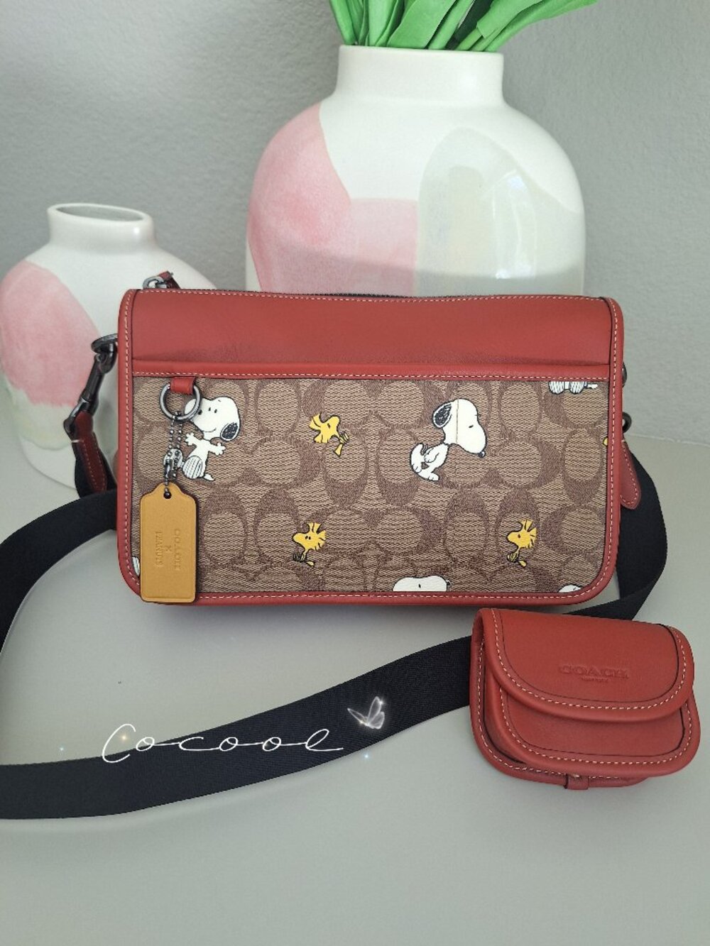 Coach X Peanuts Heritage Convertible Crossbody With Snoopy Woodstock Print CE709